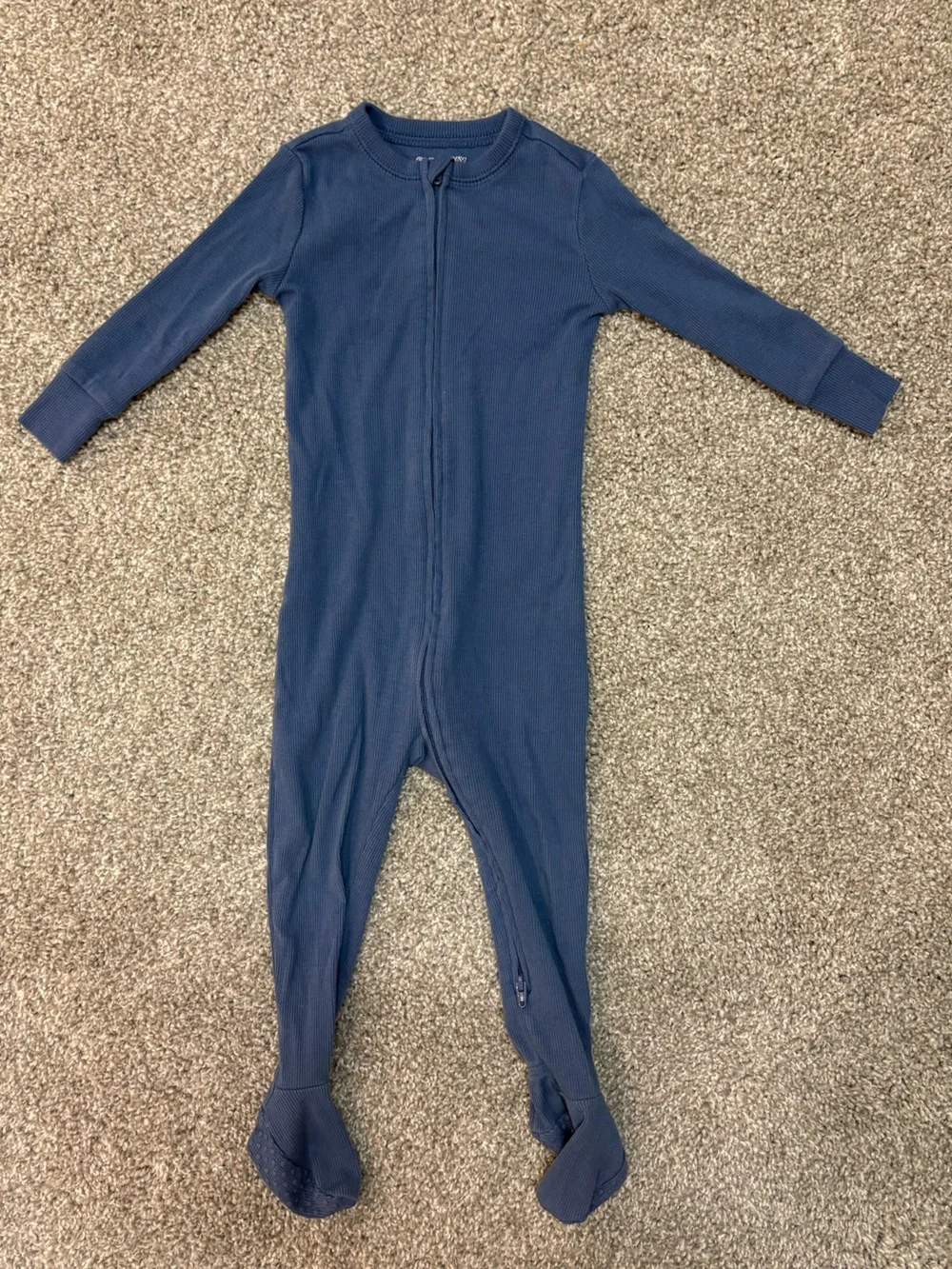 Old Navy Footed One-Piece Pajamas in Navy Blue and Sage Green